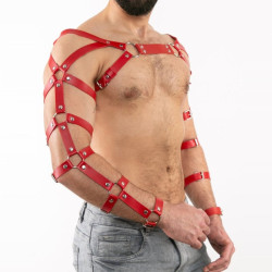KinkHarness Harnais Bras et Épaules Arms Rouge